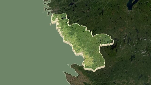 Halland region, Sweden, extruded. Map animation