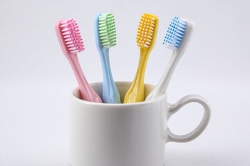 Colorful Toothbrush in Mug