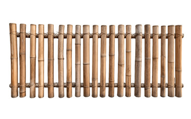Bamboo fence isolated on a transparent background in PNG format.