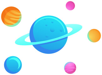solar system vector icon
