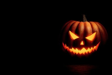 Fototapeta premium Jack O Lantern Glowing in Dark