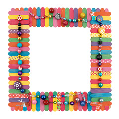 Obraz premium Vibrant Popsicle Stick Frame Craft Project