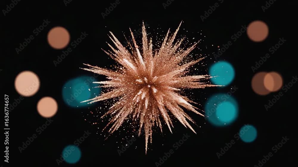 Aufkleber fireworks exploding in the night sky with a beautiful bokeh effect in the background, creating a fes