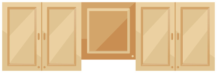 wooden wall cabinet vector illustration