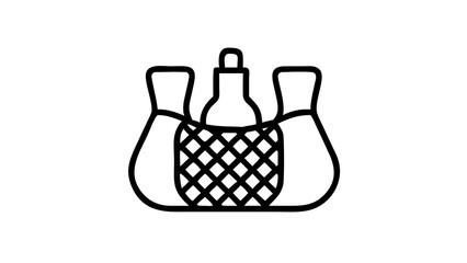  vectors Yellow Cosmetic Bottles in Green Mesh Pouch Mockup