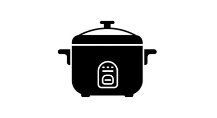 Black Rice Cooker Icon Small Appliance for Kitchen Use