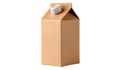 Recyclable eco milk carton isolated white background