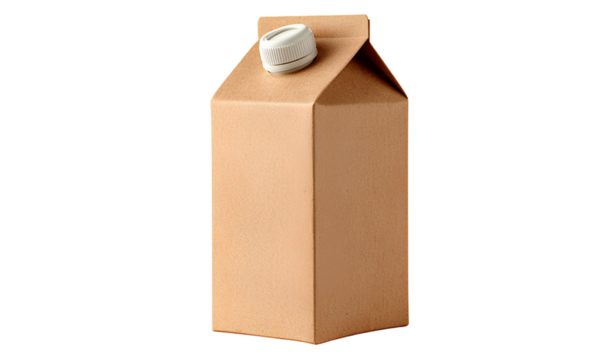 Recyclable eco milk carton isolated white background