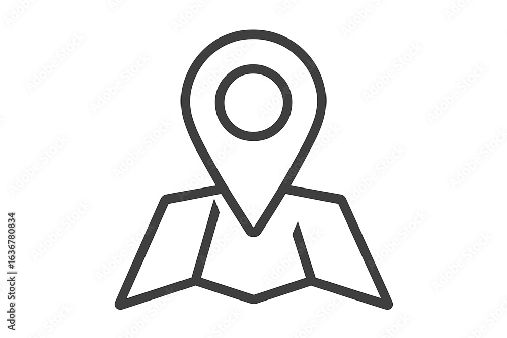Poster location marker icon on a map for navigation and guidance purposes