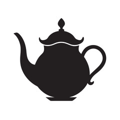 Vintage Teapot With Curved Spout Silhouette