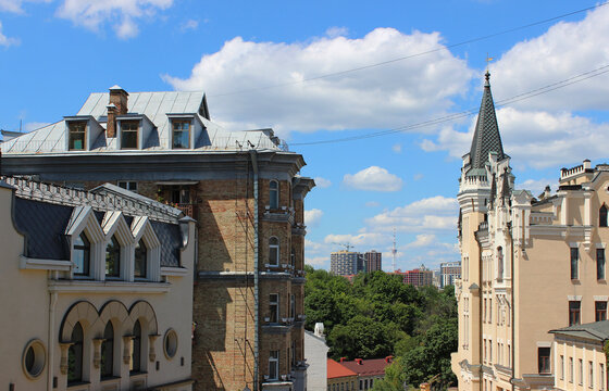 The Richard`s Lion Heart Castle on Andriyivskyy Descent in Kyiv. Most Mystical Landmark Castle in Ukraine
