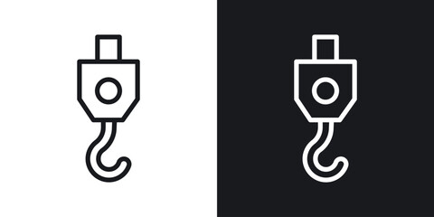Winch hook icons. Illustration of outline icons © ramsey