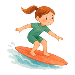 PNG Child surfing cartoon illustration.