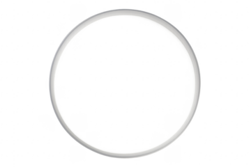 White ring on transparent background creating empty circular space