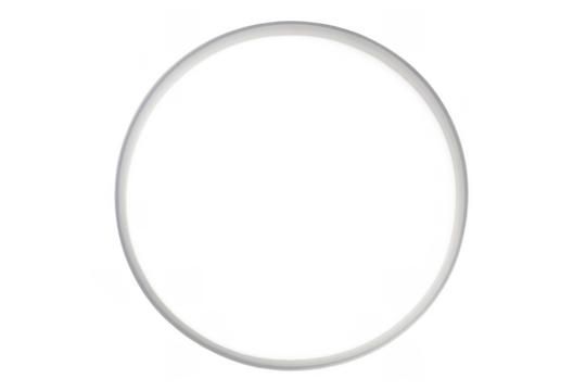 White ring on transparent background creating empty circular space