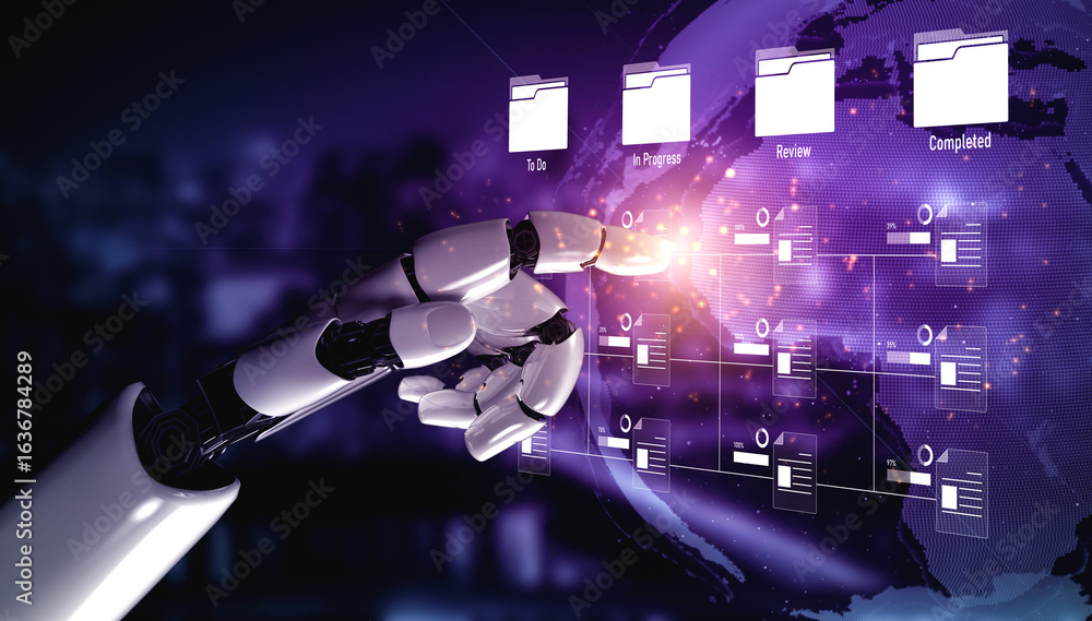 Poster ai managing task workflow system, tracking document progress, analyzing productivity levels, and aut