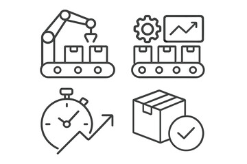 Conveyor belt system illustrates automated packaging process in a production facility