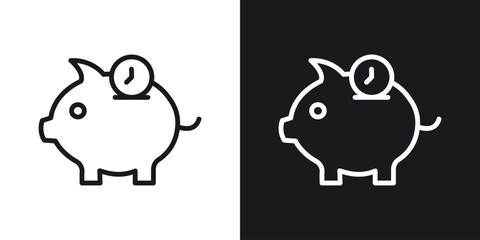 Save time icons. Illustration of outline icons