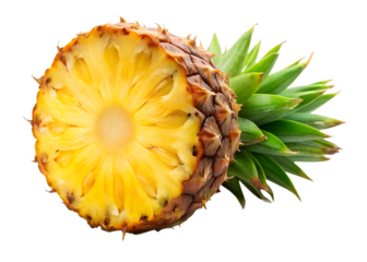 Fresh pineapple isolated on transparent background is perfect for any food related project or design