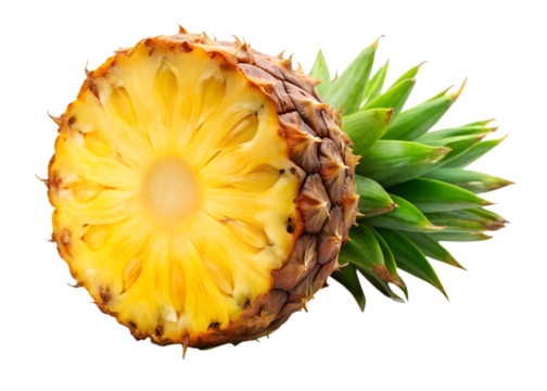 Fresh pineapple isolated on transparent background is perfect for any food related project or design