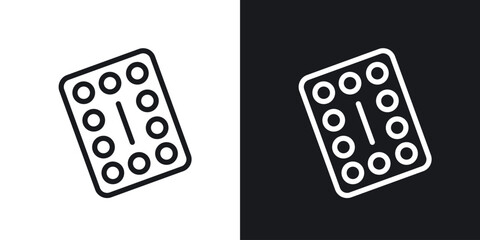 Oral contraception icons. Illustration of outline icons