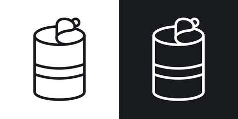 Open tin can icons. Illustration of outline icons