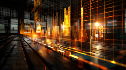 Digital data visualization abstract technology background glowing graphs financial analysis modern design futuristic concept data trends vibrant colors illuminated lines digital environment