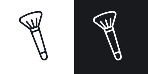 Makeup brush icons. Illustration of outline icons