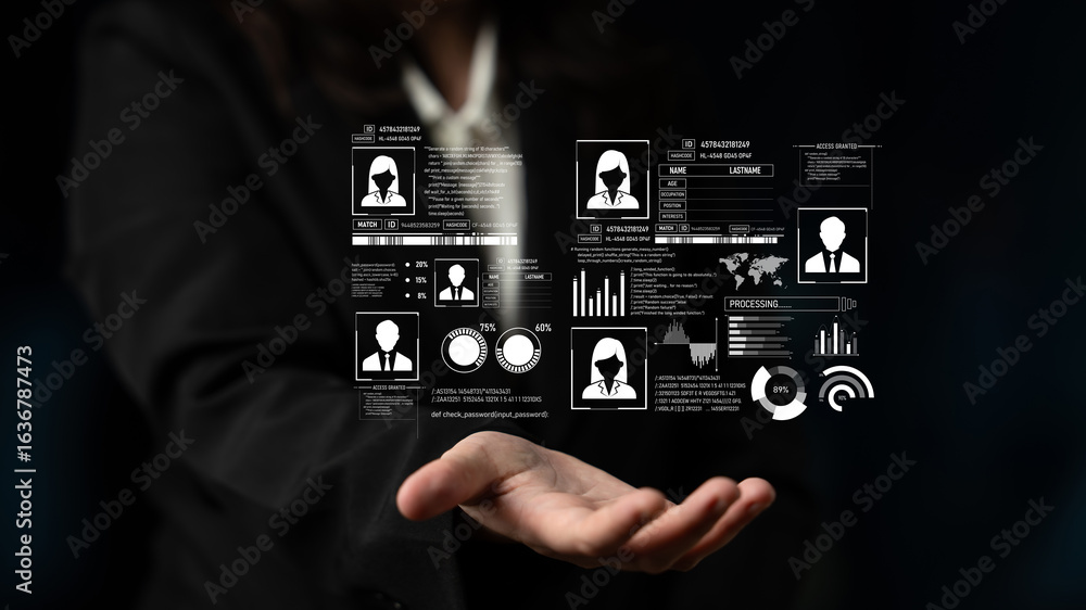 Poster id security ensures personal data protection with secure login systems, digital identity safeguards,