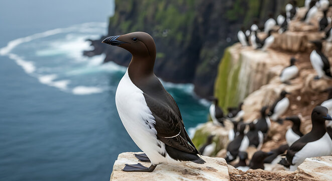 DSLR wildlife photograph of a Common Murre (Uria aalge)