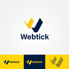 W letter tickmark logo design vector