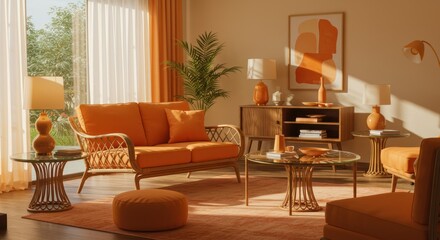 Cozy living room interior design photo