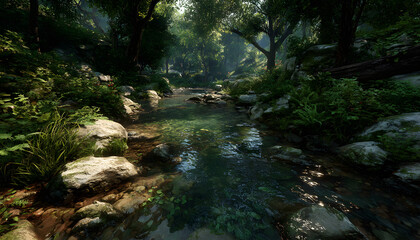 a stream in a forest