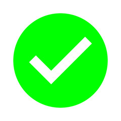 Bright green circle with white check mark symbol