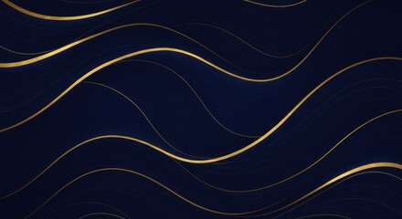 Dark blue abstract wavy lines background