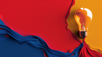 Bright light bulb colorful background abstract design creativity concept vibrant colors artistic composition illumination inspiration modern art energy innovation graphic design warm tones cool