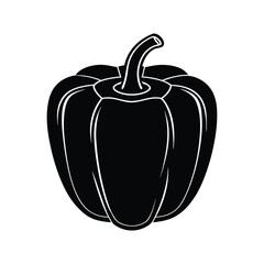 Black Bell Pepper Icon Illustration in Vector Style
