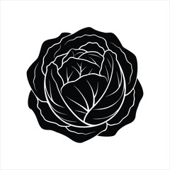 Cabbage Leaf Silhouette Vector Art Minimal Style