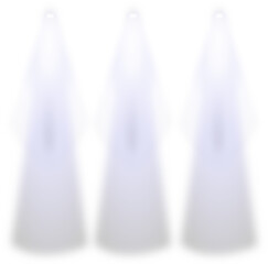 Three abstract, blurry, white ghostly apparitions with a soft glow against a plain background. © ARTIVE STUDIO