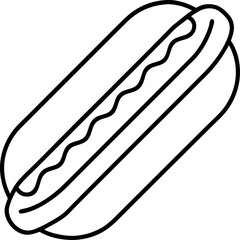 Outline of a hot dog with mustard sausage condiment