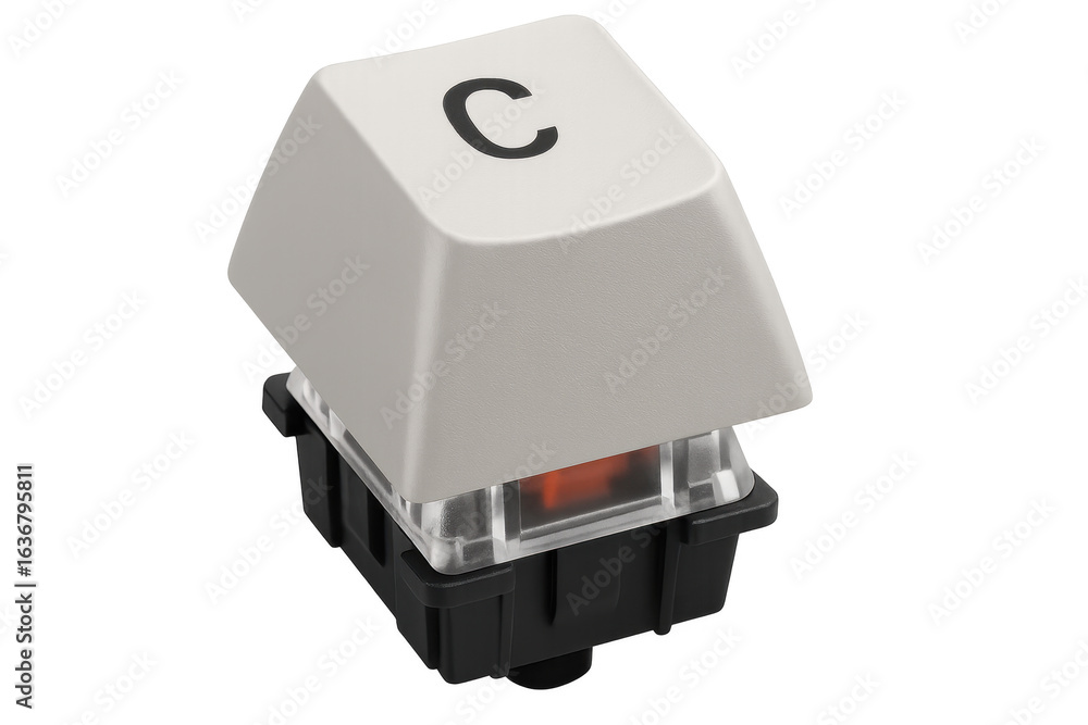 Fototapete mechanical keyboard keycap c showing switch detail on transparent background