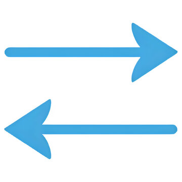 Two parallel blue arrows pointing in opposite directions, signifying a reciprocal or back-and-forth action.