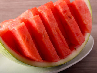 Watermelon quarter slice, cut