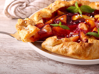 plum, peach and apricot galette