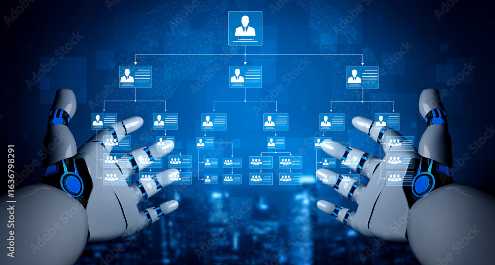 Poster ai supports org chart creation by organizing structure, team, and corporate roles into an efficient 