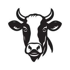 Naklejka premium portrait of a cow head vector art 