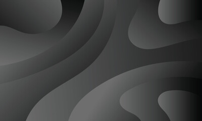 A dark, abstract background with fluid, curved shapes in various shades of black and gray, creating a layered, gradient effect.