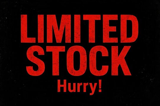Bold red text on a black background reads "LIMITED STOCK Hurry!" conveying urgency and scarcity for promotional marketing uses.