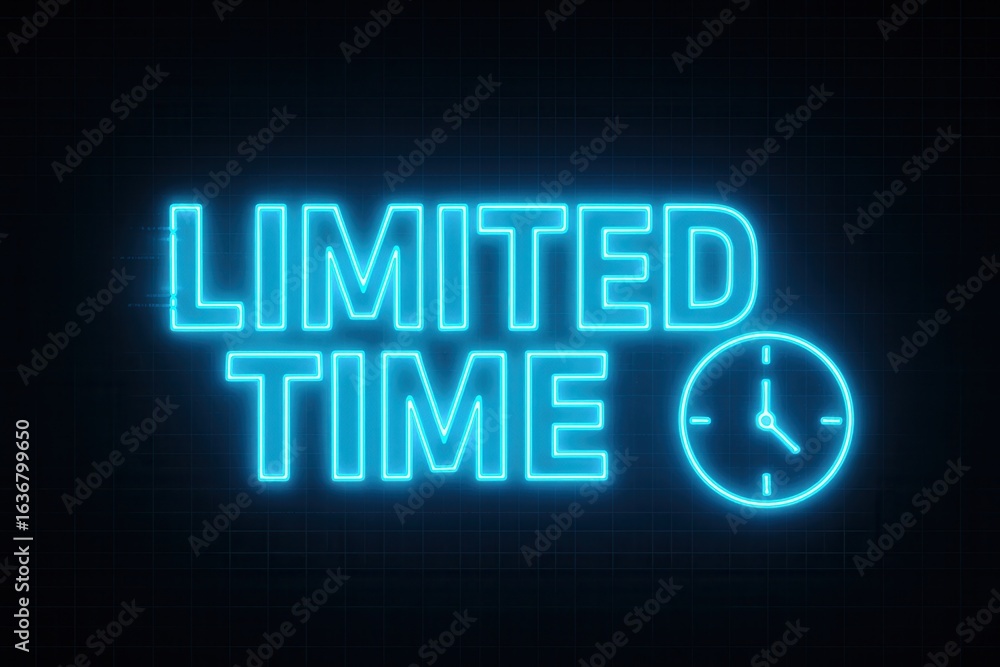 Poster neon-style glowing text displaying 