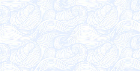 hand drawn abstract  pattern print, ocean waves, simple modern design wallpaper.
